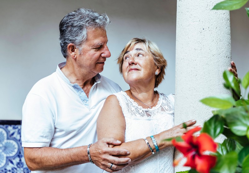 The elderly woman's prank made her husband laugh a great deal.