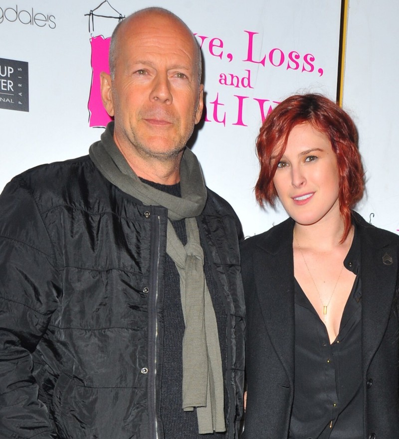 Bruce Willis and his daughter Rumor have similar facial features.
