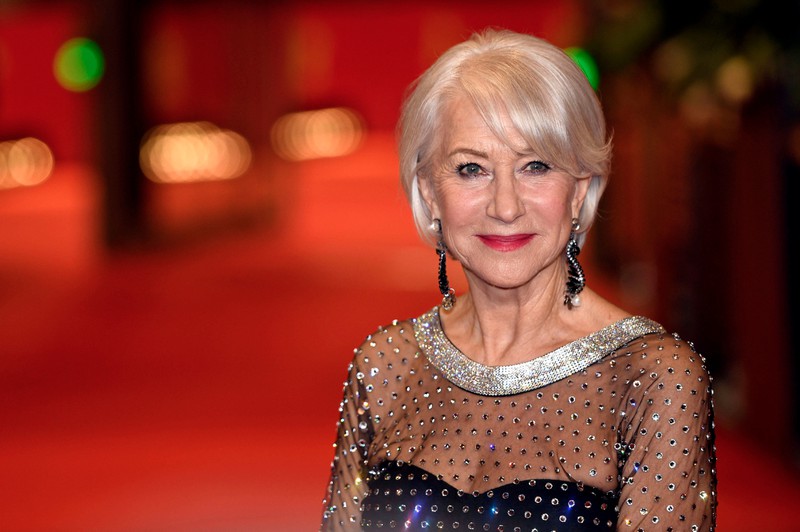 Helen Mirren is pictured in an elegant evening look, but she likes keeping it real on her Instagram.