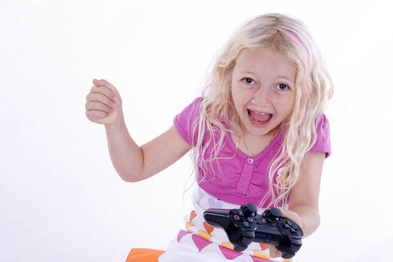 The girl's babysitter fell asleep so she destroyed a playstation.