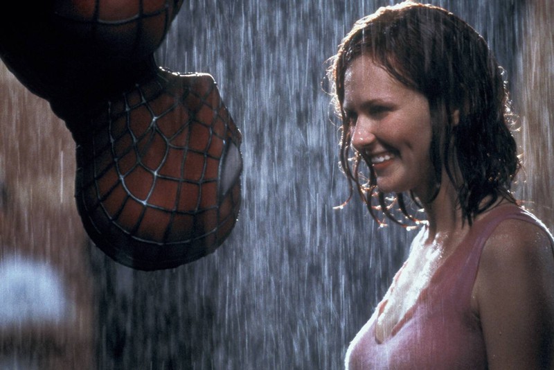 Tobey Maguire as Spider Man had to kiss Kristen Dunst while hanging upside down.