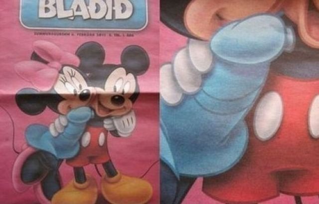 I wonder what Mickey Mouse has in his hand?