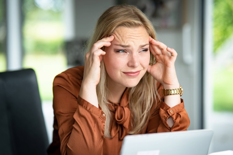 We see a stressed woman and it is about advice for the period.