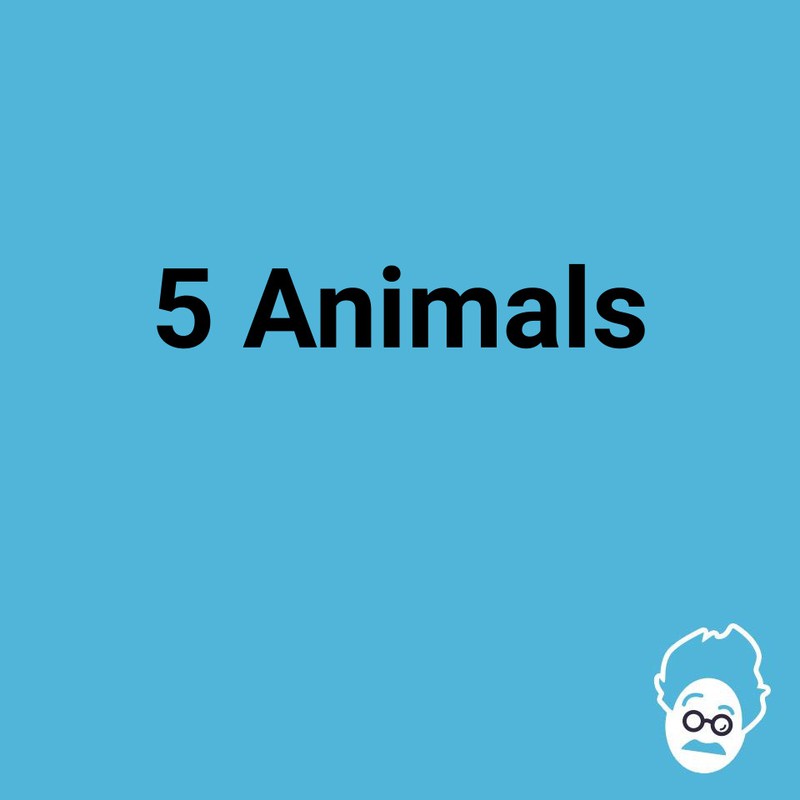 The correct answer to the animal riddle is five animals!