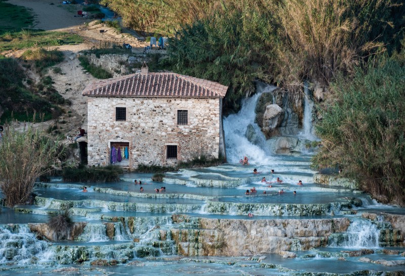 The Terme di Saturnia is the place to be which also means that it's overrun with tourists.
