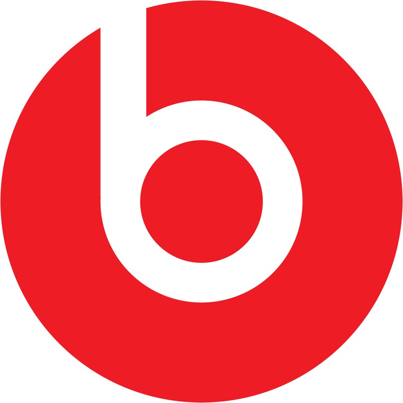 The red circle and the white letter of the brand "Beats" symbolize a head and headphones.