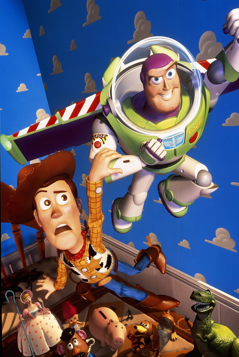 The characters of Buzz Lightyear and Woody in "Toy Story