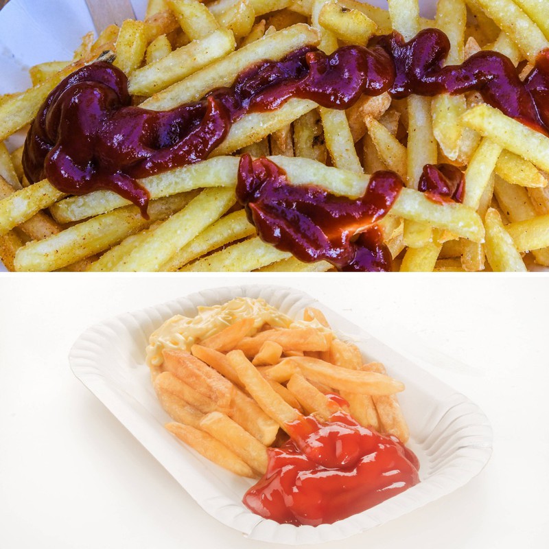 There are two ways you can eat your fries with sauces.