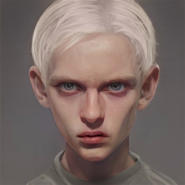 Draco Malfoy would have a pale face and cold gray eyes