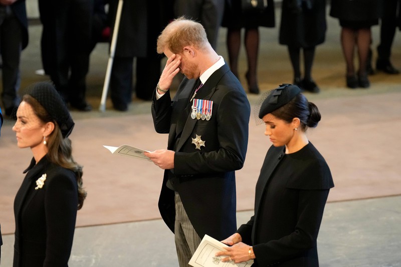 Prince Harry displayed his emotions during the funeral of his grandmother, Queen Elizabeth II.