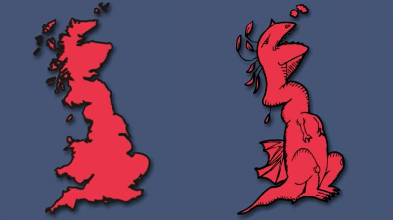 Great Britain looks like a dragon.