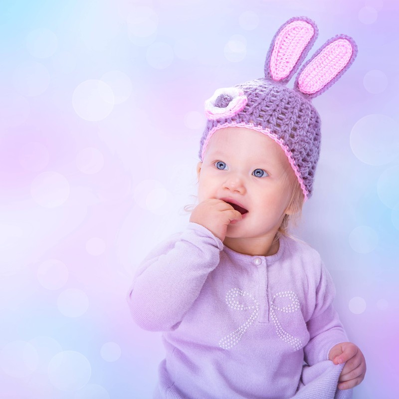 Portrait of a cute Easter bunny baby girl